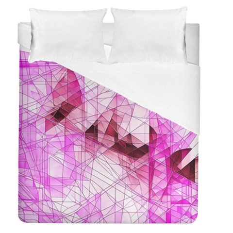 Pink Abstract Lineart Duvet Cover (Queen Size) from ArtsNow.com