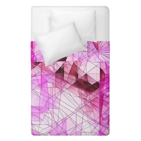 Pink Abstract Lineart Duvet Cover Double Side (Single Size) from ArtsNow.com