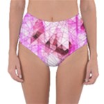 Pink Abstract Lineart Reversible High-Waist Bikini Bottoms