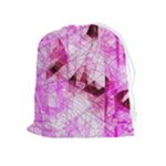 Pink Abstract Lineart Drawstring Pouch (XL)