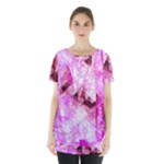 Pink Abstract Lineart Skirt Hem Sports Top