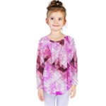 Pink Abstract Lineart Kids  Long Sleeve T-Shirt