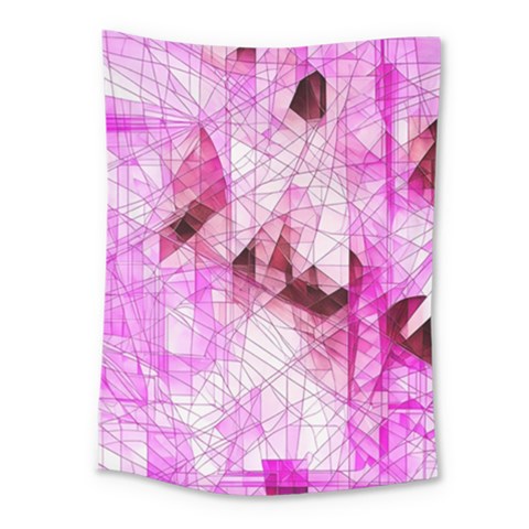 Pink Abstract Lineart Medium Tapestry from ArtsNow.com