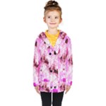 Pink Abstract Lineart Kids  Double Breasted Button Coat