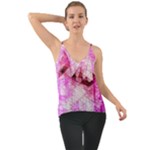 Pink Abstract Lineart Chiffon Cami