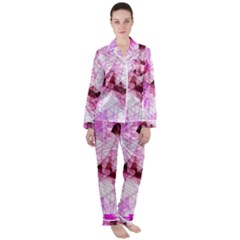 Women s Long Sleeve Satin Pajamas Set	 