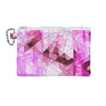 Pink Abstract Lineart Canvas Cosmetic Bag (Medium)