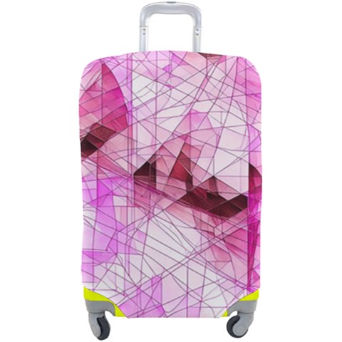 Pink Abstract Lineart Luggage Cover (Large) from ArtsNow.com