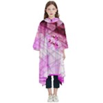 Pink Abstract Lineart Kids  Hooded Rain Ponchos