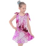 Pink Abstract Lineart Kids  Tie Up Tunic Dress