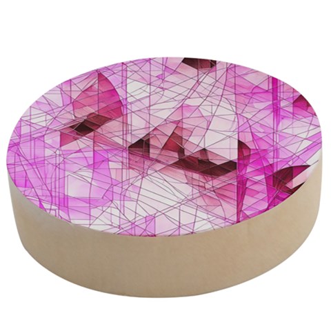 Pink Abstract Lineart Wooden Bottle Opener (Round) from ArtsNow.com