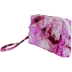 Pink Abstract Lineart Wristlet Pouch Bag (Small) from ArtsNow.com