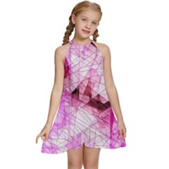 Kids  Halter Collar Waist Tie Chiffon Dress 