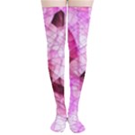 Pink Abstract Lineart Thigh High Stockings