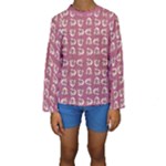 Whimsy Chickens Pattern Kids  Long Sleeve Swimwear