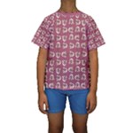 Whimsy Chickens Pattern Kids  Short Sleeve Swimwear