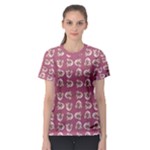 Whimsy Chickens Pattern Women s Sport Mesh T-Shirt