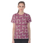 Whimsy Chickens Pattern Women s Cotton T-Shirt