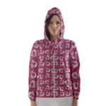 Whimsy Chickens Pattern Women s Hooded Windbreaker