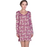 Whimsy Chickens Pattern Long Sleeve Nightdress