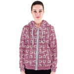 Whimsy Chickens Pattern Women s Zipper Hoodie