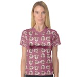 Whimsy Chickens Pattern V-Neck Sport Mesh T-Shirt