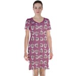 Whimsy Chickens Pattern Short Sleeve Nightdress