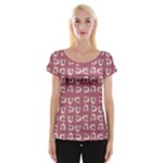 Whimsy Chickens Pattern Cap Sleeve Top