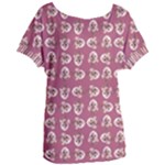 Whimsy Chickens Pattern Women s Oversized T-Shirt