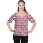 Whimsy Chickens Pattern Cutout Shoulder T-Shirt