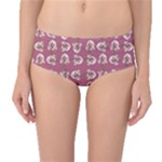 Whimsy Chickens Pattern Mid-Waist Bikini Bottoms