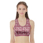 Whimsy Chickens Pattern Sports Bra with Border