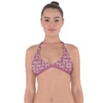 Whimsy Chickens Pattern Halter Neck Bikini Top