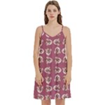 Whimsy Chickens Pattern Mini Camis Dress With Pockets