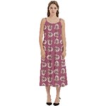 Whimsy Chickens Pattern Casual Spaghetti Strap Midi Dress