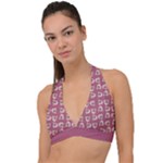 Whimsy Chickens Pattern Halter Plunge Bikini Top