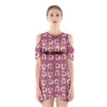 Whimsy Chickens Pattern Shoulder Cutout One Piece Dress