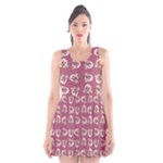 Whimsy Chickens Pattern Scoop Neck Skater Dress