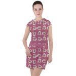 Whimsy Chickens Pattern Drawstring Hooded Dress