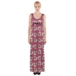 Whimsy Chickens Pattern Thigh Split Maxi Dress