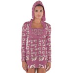 Whimsy Chickens Pattern Long Sleeve Hooded T-shirt