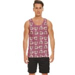 Whimsy Chickens Pattern Men s Wide Collar Tank Top