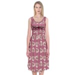 Whimsy Chickens Pattern Midi Sleeveless Dress