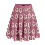 Whimsy Chickens Pattern High Waist Skirt