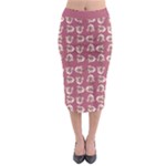 Whimsy Chickens Pattern Midi Pencil Skirt