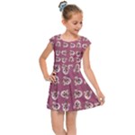 Whimsy Chickens Pattern Kids  Cap Sleeve Dress