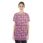 Whimsy Chickens Pattern Skirt Hem Sports Top