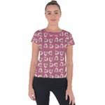 Whimsy Chickens Pattern Short Sleeve Sports Top 