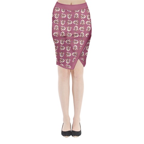 Whimsy Chickens Pattern Midi Wrap Pencil Skirt from ArtsNow.com