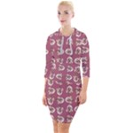 Whimsy Chickens Pattern Quarter Sleeve Hood Bodycon Dress